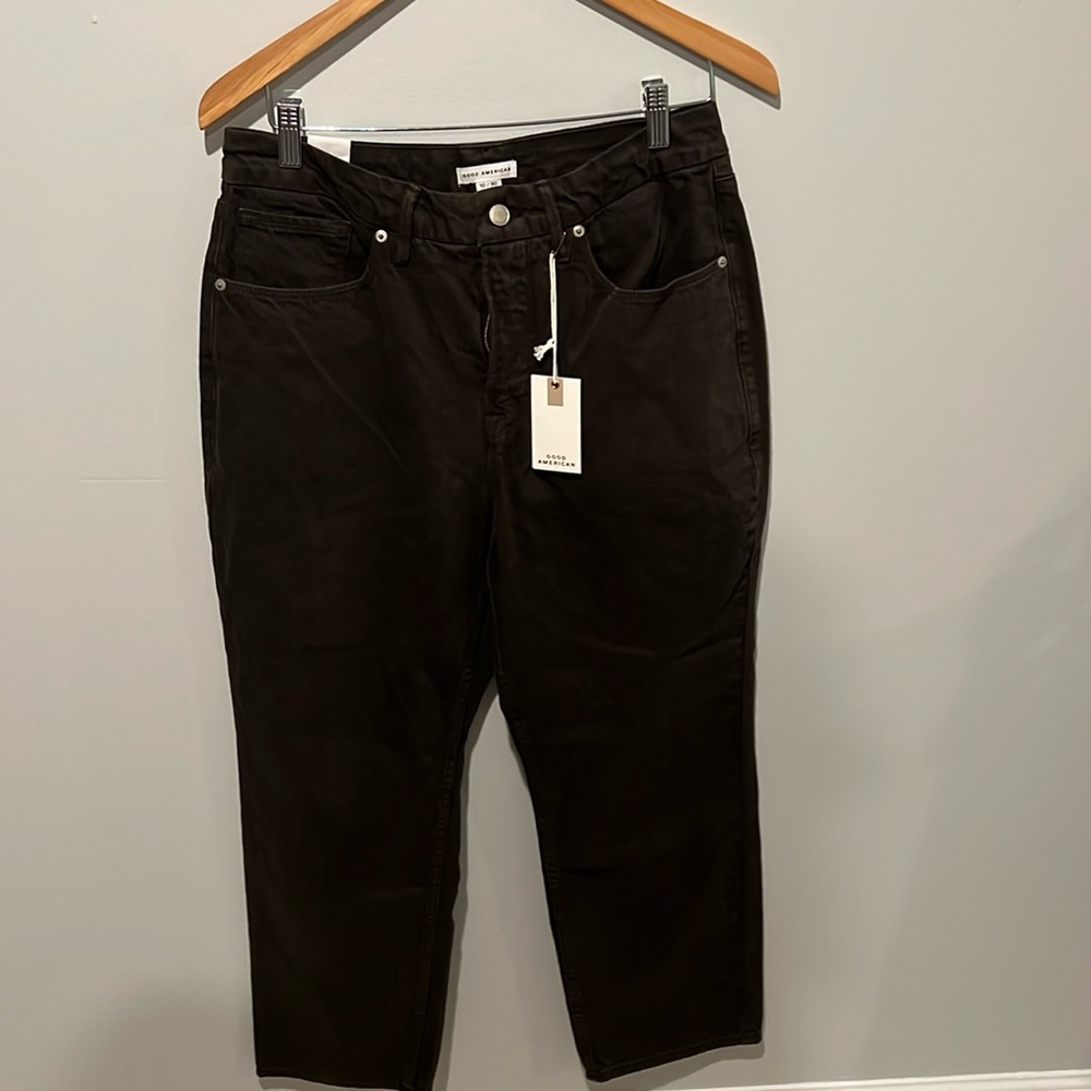 Good American, high-rise, wide straight legs pants, 💯 cotton